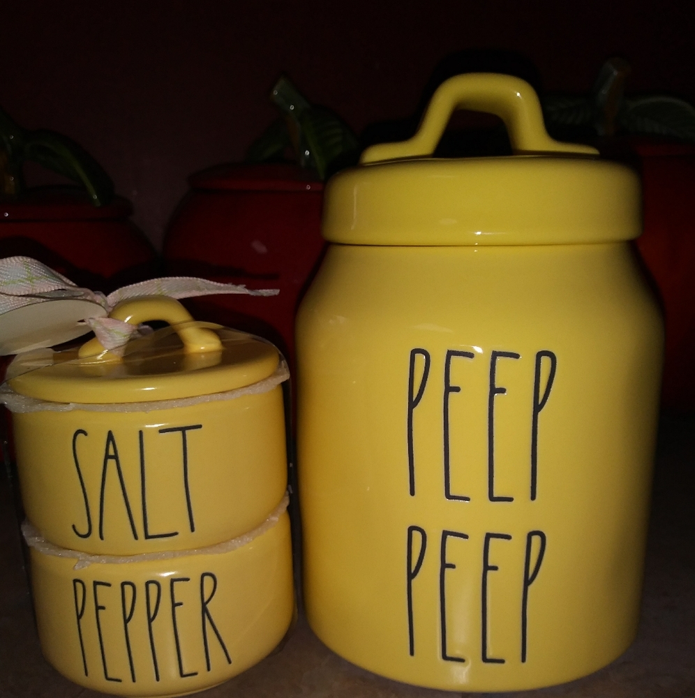 Rae Dunn New Peep Peep Canister/Salt & Pepper NWT